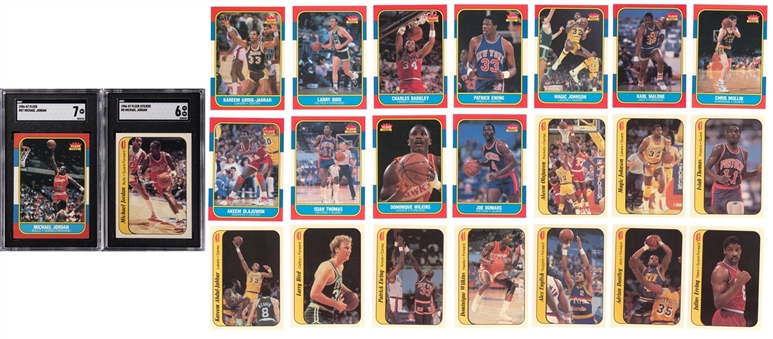 1986-87 Fleer Basketball Complete Set (132) Including Stickers (11) Featuring SGC-Graded Michael Jordan Rookie Cards!  